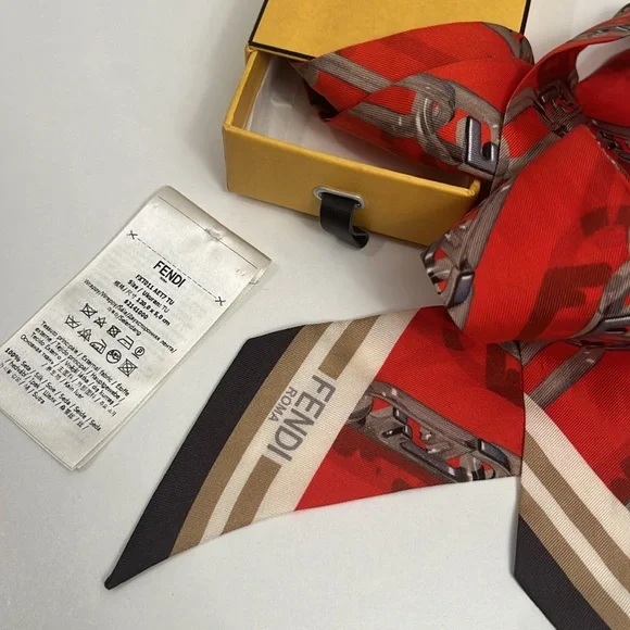 FENDI Tulle Mini Scarf Wrappy For bag, Hair accessory, Scarf
